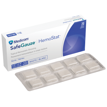 SafeGauze HemoStat Topical Hemostatic Dressing, Sponges, 20/Blister Packs