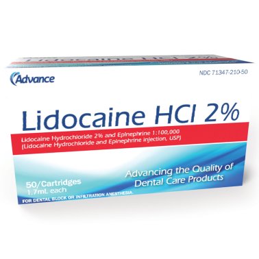 Advance Anesthetic Lidocaine HCI 2%, with Epinephrine, 1:100,000