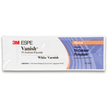 Vanish 5% Sodium Fluoride White Varnish with Tri-Calcium Phosphate, 1,000 Pack, Melon