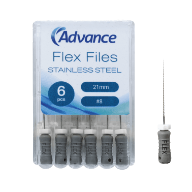 Advance Stainless Steel Flex Files, 21mm, #8