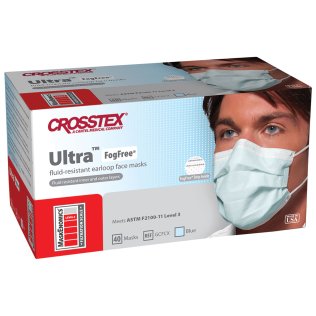 Crosstex Ultra FogFree Earloop Masks - Level 3, Masks, Blue