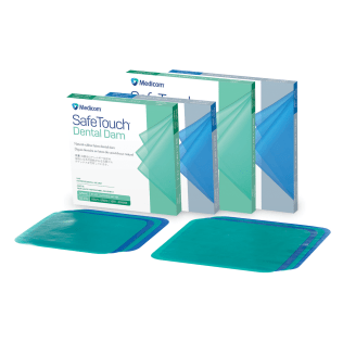 SafeTouch Dental Dams, Dam Material - Medium, 6" x Medium (Mint, Green), 36/Box