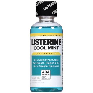 Listerine Mouthwash, Cool Mint, 3.2 oz Bottle, 24/Case