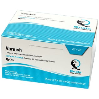Quala Fluoride Varnish, Sodium varnish, Mint, .5mL 5% NaF Tooth Shade, 50/Box