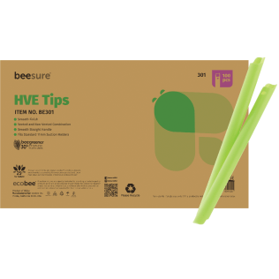 BeeSure HVE Tips, Made of Recycled Plastic, Green