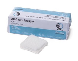 Quala All-Gauze Non-Sterile Sponges, 8-ply, 2"x2" Package