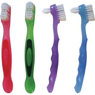 Advance Denture Brushes, Dual-headed, Assorted Colors