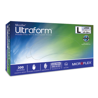 MICROFLEX Ultraform UF524, Powder-free Nitrile Gloves, Medium