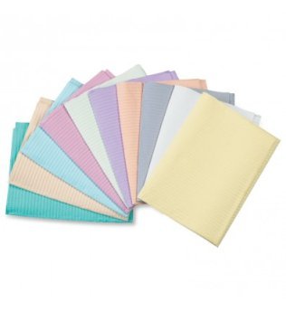 Advance 13" x 19" Econoback Patient Bibs, 2-ply Tissue / 1-ply Poly, Beige