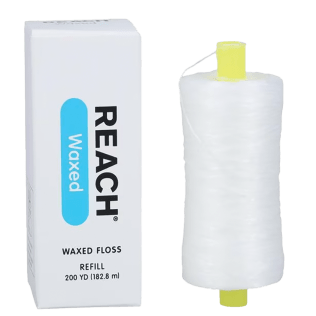 REACH Waxed Dental Floss, 200-Yard, Professional Refill, Unflavored