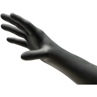 Black Wolf Latex Powder-free Gloves, Dark Non-Sterile X-Small