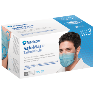 SafeMask TailorMade Procedure Earloop Masks - Level 3, Blue