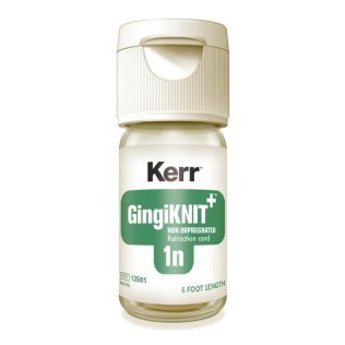GingiKNIT+, Retraction Cord - Non-impregnated, 1n, #1 medium (white cord with orange/black strand), Non-impregnated cord, 1/Bottle 6 feet