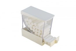 Cotton Roll Dispenser, Dispenser - Push Style, White