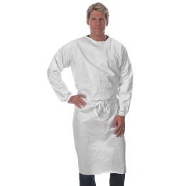 Disposable Level 2 Isolation Gowns, Infection Control, Large, White