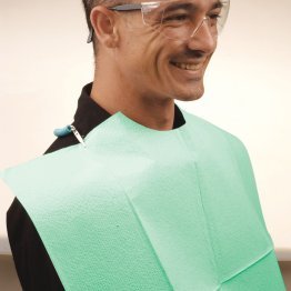 Polyback Contour Patient Bibs, Green, 3+1 Poly, 18 x 22