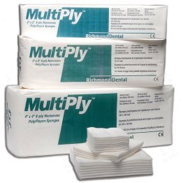 MultiPly, Poly-Rayon Non-Woven Sponge, 2"x2"