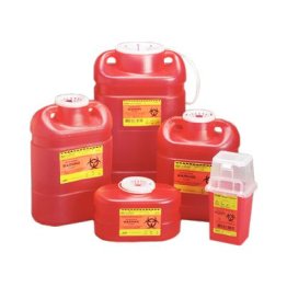 Red BD Sharps Collectors, One-Piece, Multi-Use, #1, Small, 3.3 Quarts