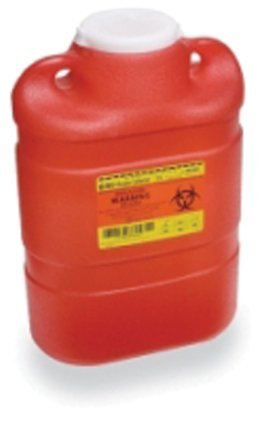 Red BD Sharps Collectors, One-Piece, Multi-Use, #3, Large, 8.2 Quarts