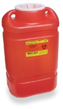 Red BD Sharps Collectors, One-Piece, Multi-Use, #4, X-Large, 5 Gallons