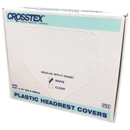 Plastic Headrest Covers, Regular Size, 9.5" x 11" White