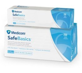 SafeBasics Non-Woven Sponge Gauze, 4-Ply, 3"x3" Non-Sterile