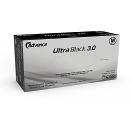 Advance 3.0 Ultra Black Nitrile Powder-free Gloves, Medium