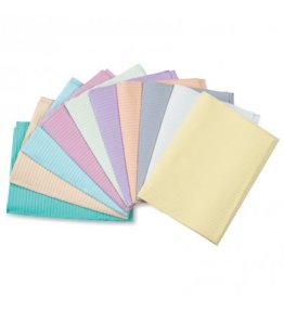 Advance 13" x 19" Deluxe Polyback Patient Bibs, 3-Ply Tissue / 1-Ply Poly, Dusty Rose