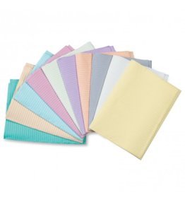Advance 13" x 19" Econoback Patient Bibs, 2-ply Tissue / 1-ply Poly, Beige
