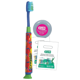 GUM Kids Toothbrush and Floss Bundle, Crayola, Deep Clean