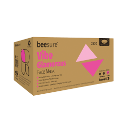 BeeSure Vibe Earloop Masks - Level 3, 4-Ply, Glamorous Pink