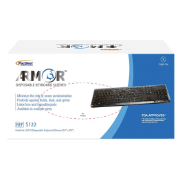Armor Disposable Keyboard Sleeves, 22" x 14", box of 250