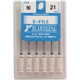 JS Dental S-Files, 6/pkg, #90, 21mm