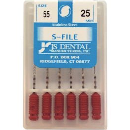 JS Dental S-Files, 6/pkg, #55, 25mm