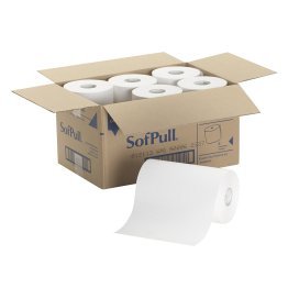 Sofpull White Roll Towels, 1/Case, Towels x 6 rolls
